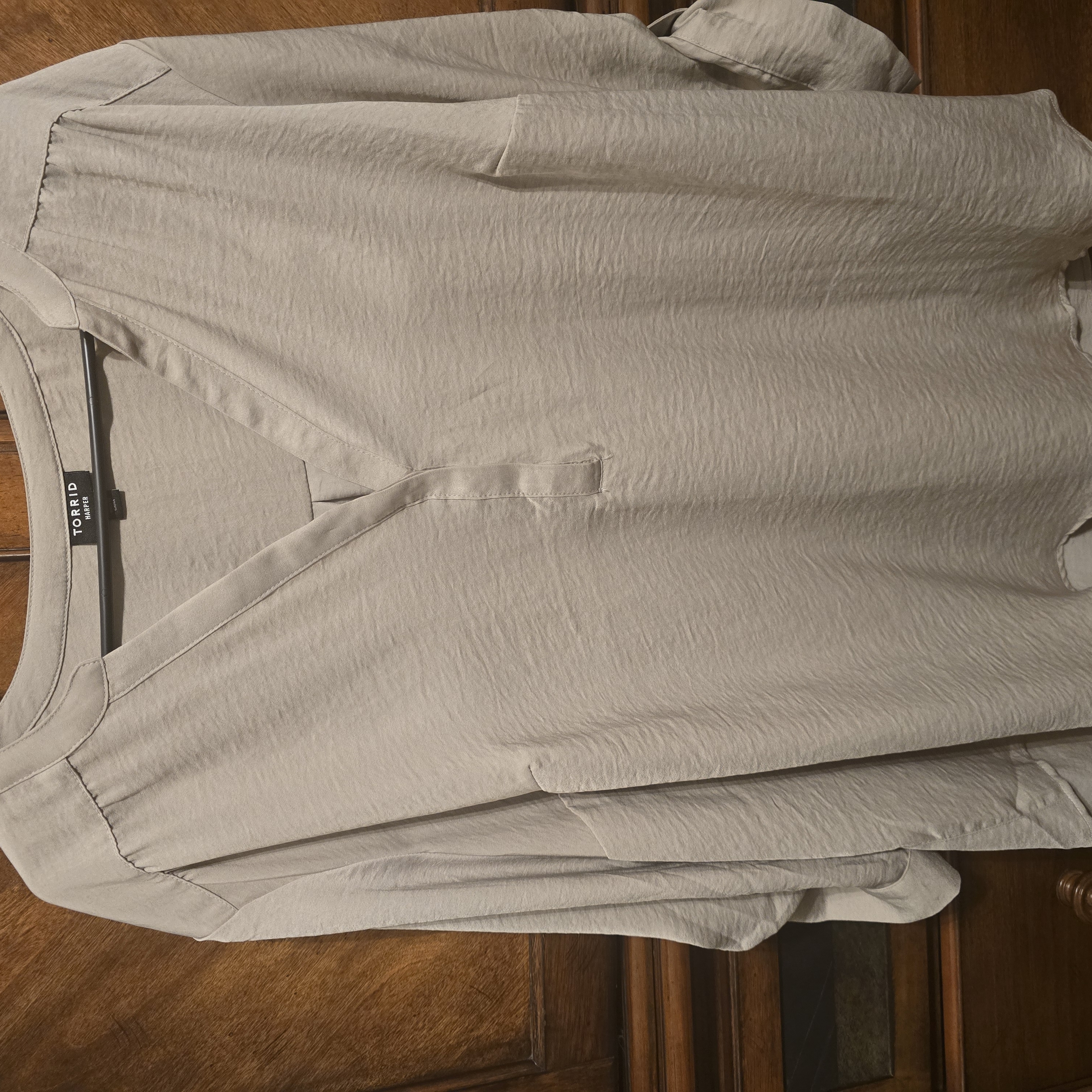 Cream V-Neck Blouse